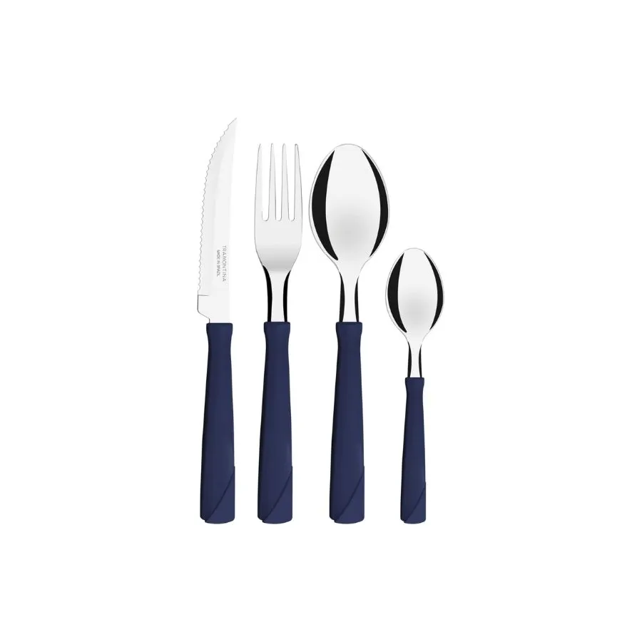 Set cubiertos New Kolor azules x 24 blister – TRAMONTINA
