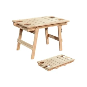 Mesa plegable de pino rectangular 60 x 33 x 40 cm