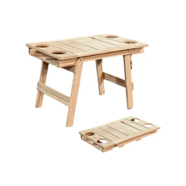 Mesa plegable de pino rectangular 60 x 33 x 40 cm