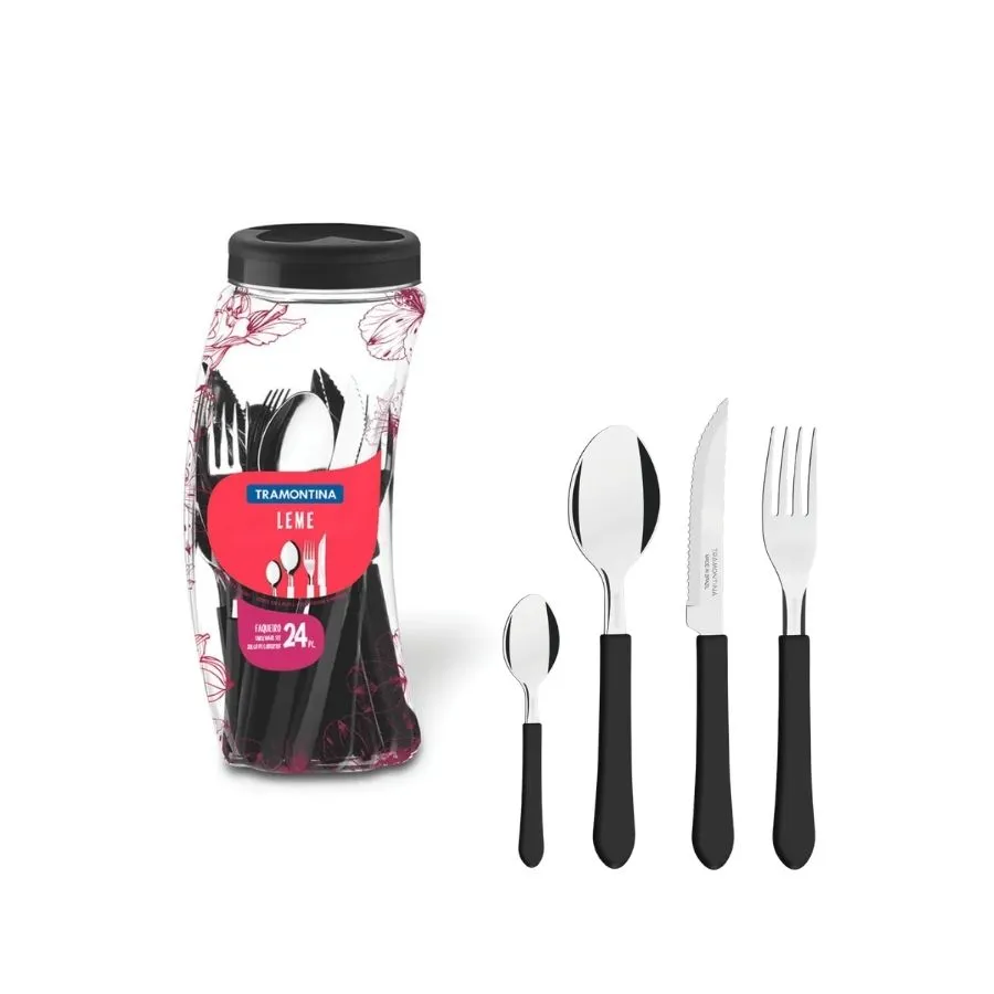 CUBIERTOS SET x 20 PZ TRAM LEME c/TARRO
