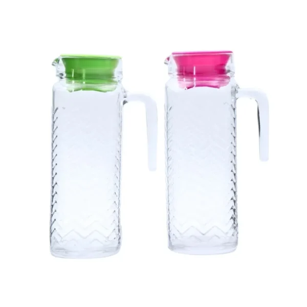 Jarra de vidrio Zumba 1,2 L con tapa color – NADIR