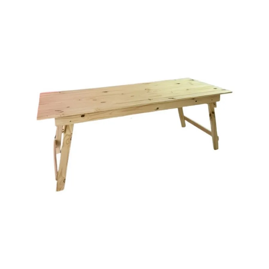 Mesa plegable de pino rectangular 200 x 80 x 80 cm
