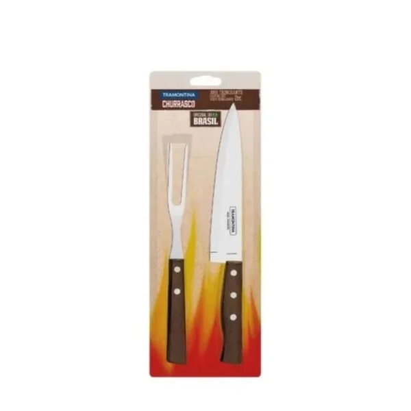 CUBIERTOS SET x 2 PZ TRAM CHURRASCO c/MAD