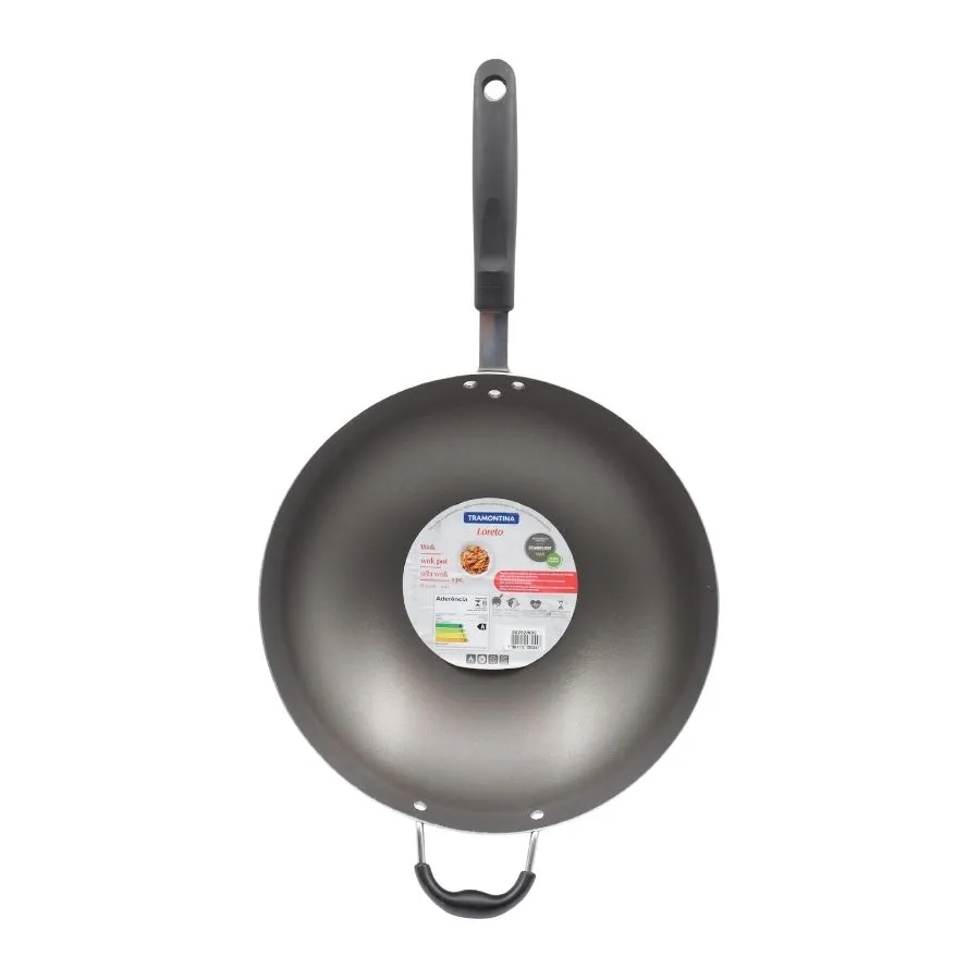 Wok antiadherente Loreto 32 cm con mango y asa – TRAMONTINA