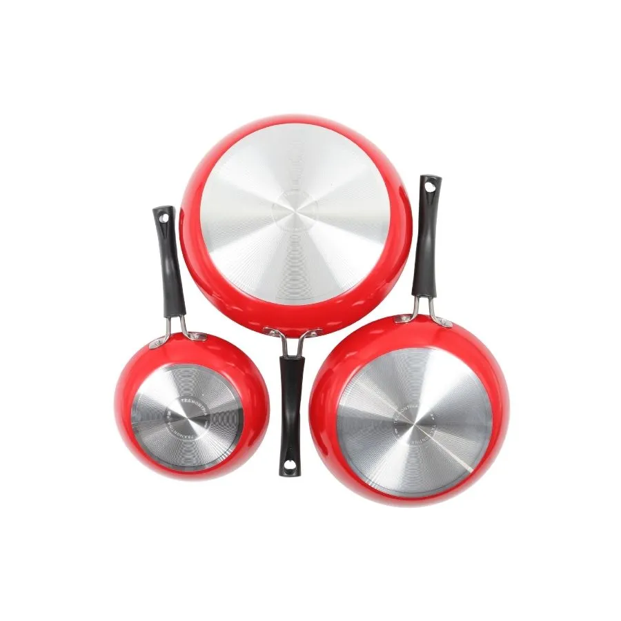 Set sartenes antiadherentes Chelsea x3 rojo - TRAMONTINA