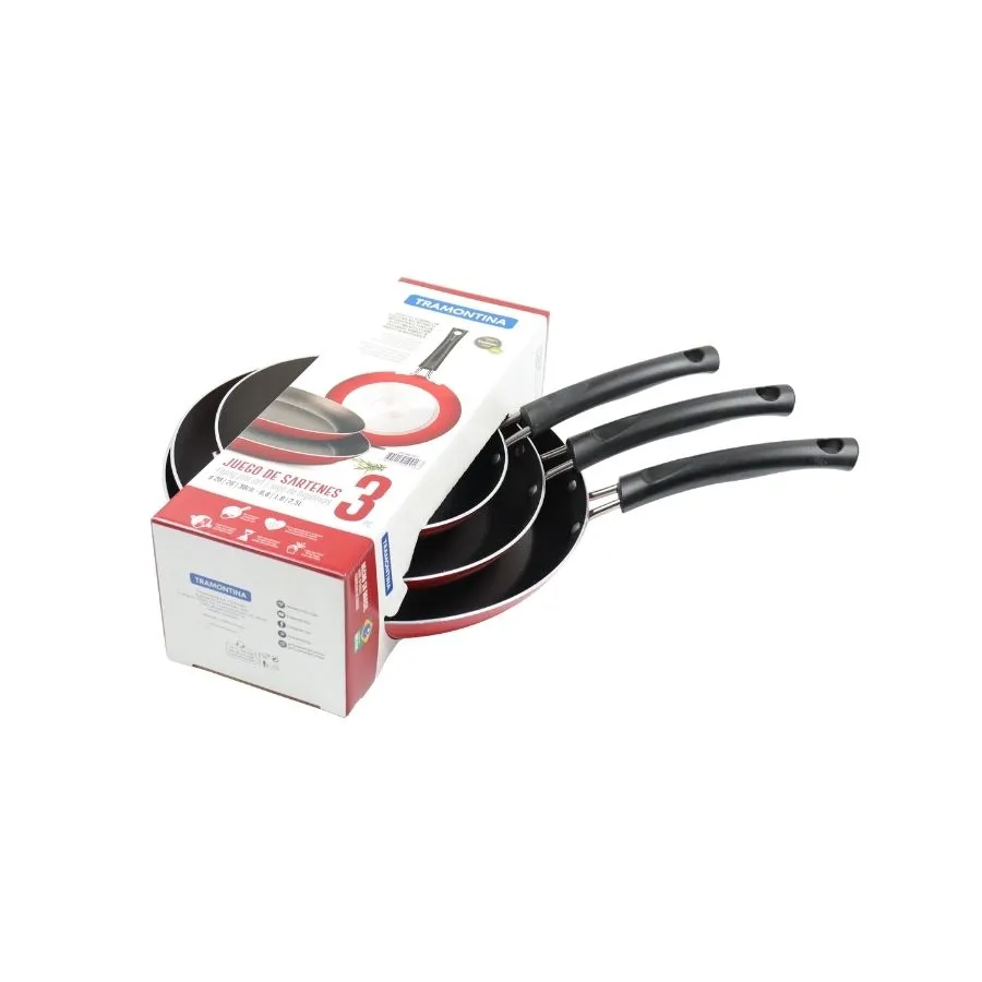Set sartenes antiadherentes Chelsea x3 rojo - TRAMONTINA