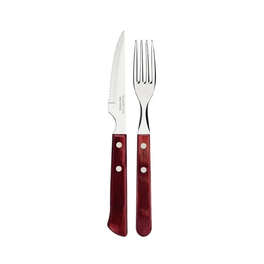 Set de cubiertos para asado Polywood x 12 piezas grande - TR