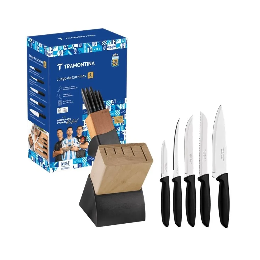 Set cuchillos Plenus 6 piezas con soporte – TRAMONTINA