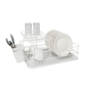 Escurridor metal 2 pisos horizontal blanco – HUDSON
