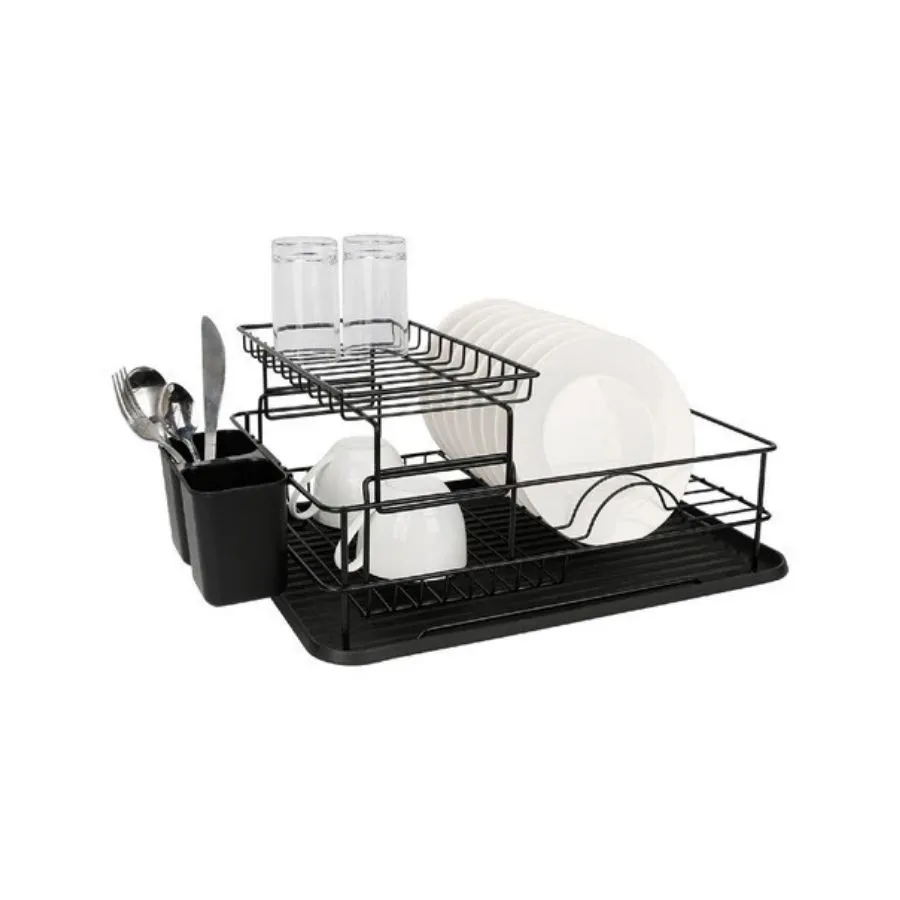 Escurridor metal 2 pisos horizontal negro – HUDSON