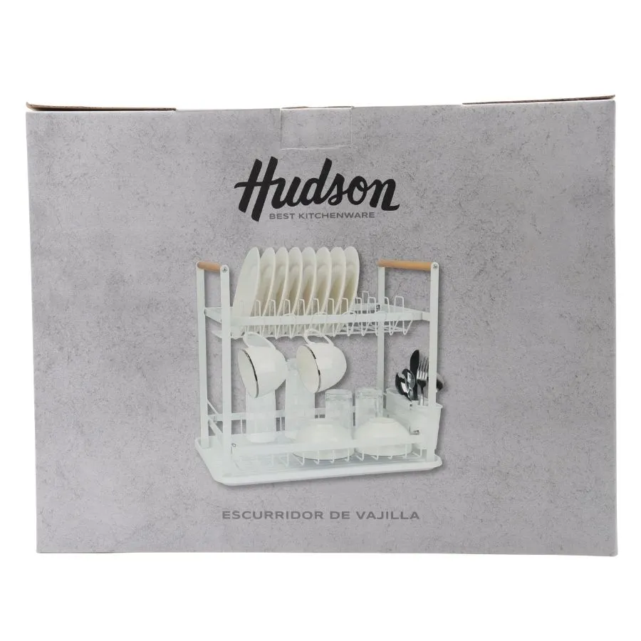 ESCURRIDOR METAL 2 PISOS HUD BLANCO c/MAD