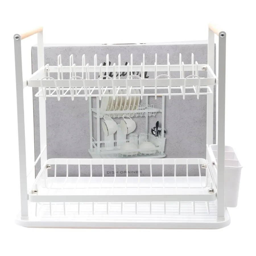 ESCURRIDOR METAL 2 PISOS HUD BLANCO c/MAD