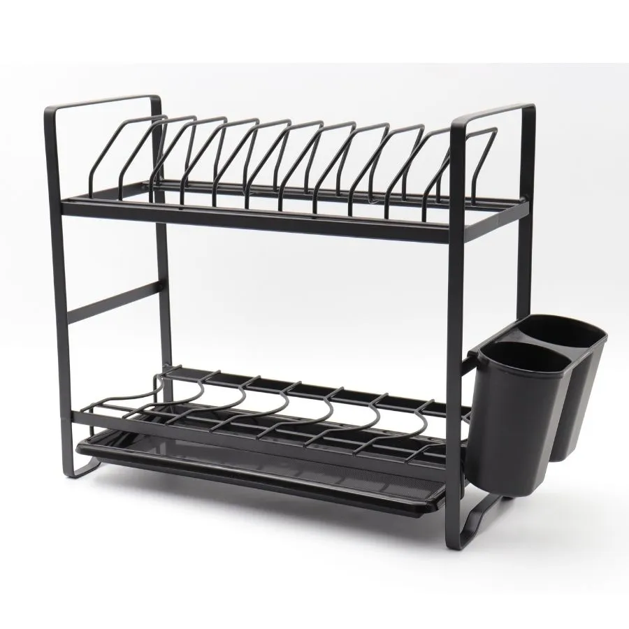 ESCURRIDOR METAL 2 PISOS HUD NEGRO CH