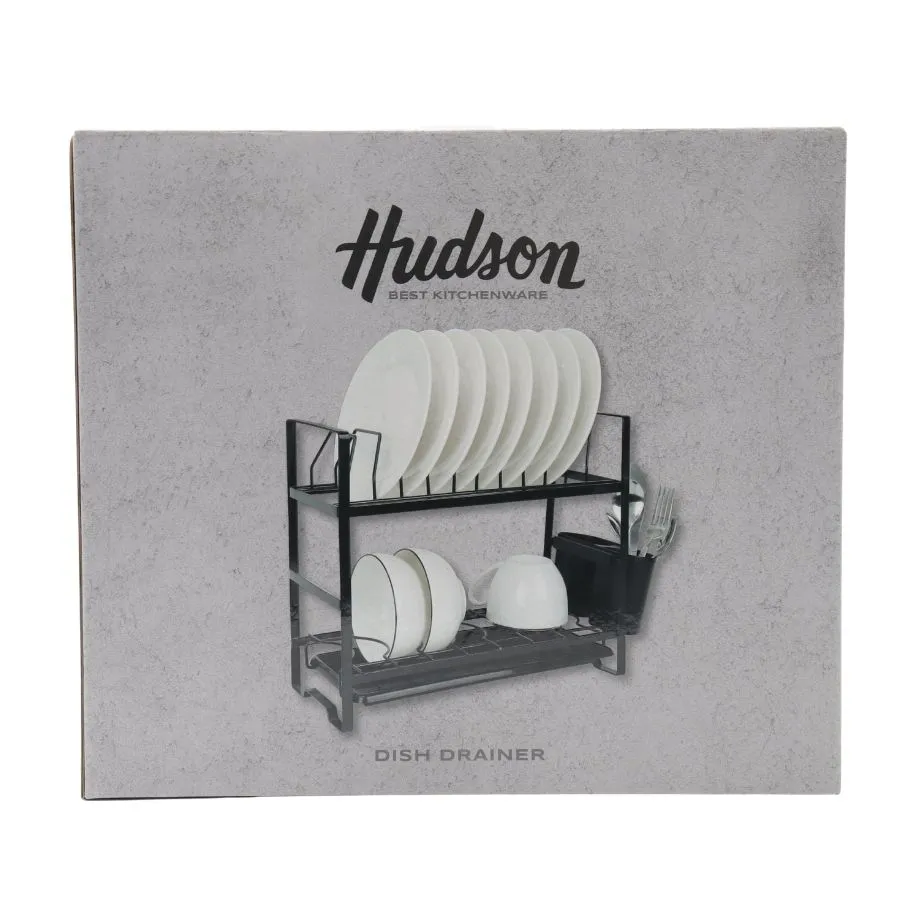 ESCURRIDOR METAL 2 PISOS HUD NEGRO CH