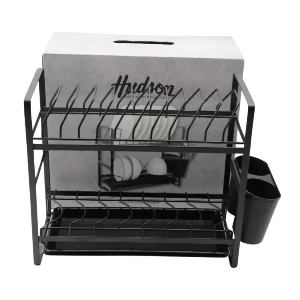Escurridor metal 2 pisos chico negro – HUDSON