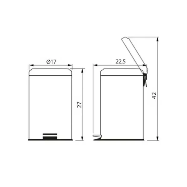 Cesto de residuos con pedal redondo 3 L – TRAMONTINA