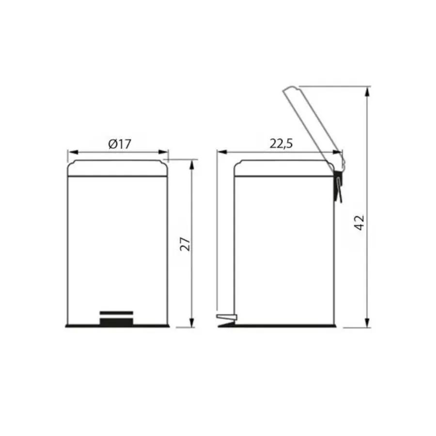 Cesto de residuos con pedal redondo 3 L – TRAMONTINA