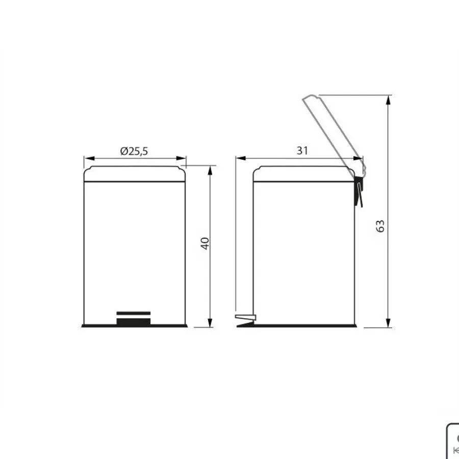 Cesto de residuos con pedal redondo 12 L – TRAMONTINA
