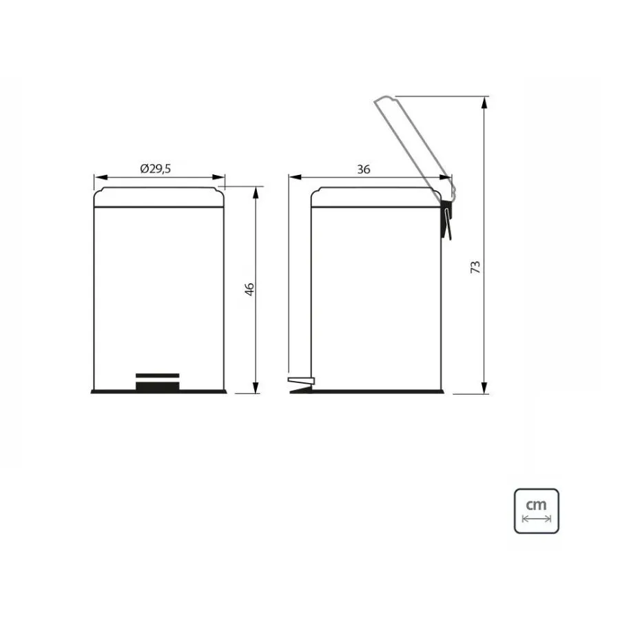 Cesto de residuos con pedal redondo 20 L – TRAMONTINA