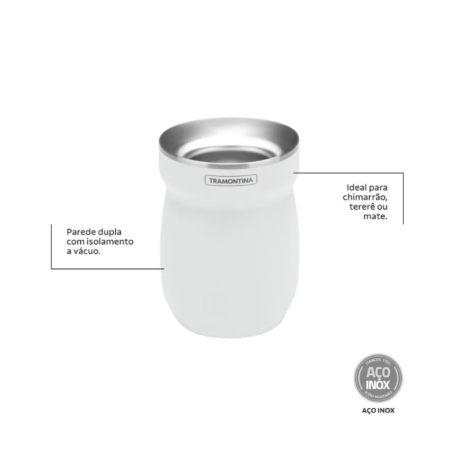 Mate de acero inoxidable blanco – TRAMONTINA