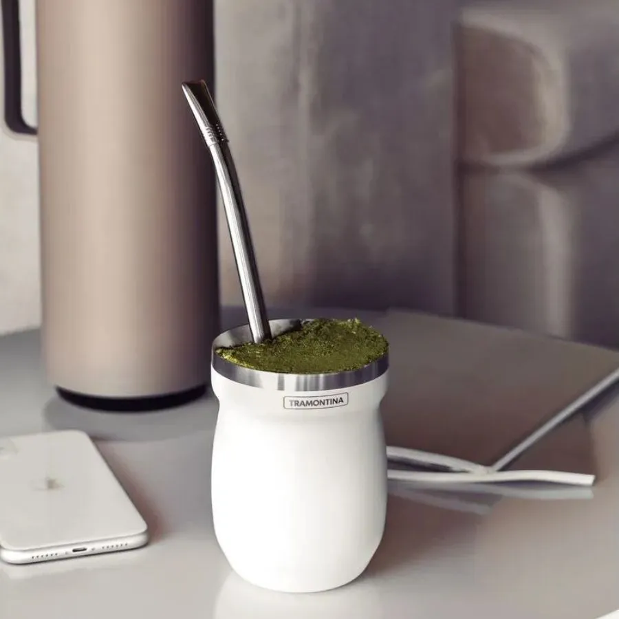 Mate de acero inoxidable blanco – TRAMONTINA