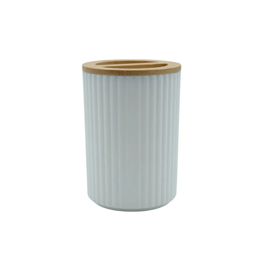 PORTA CEPILLO DIENTES PLAST TK BCO/BAMBU