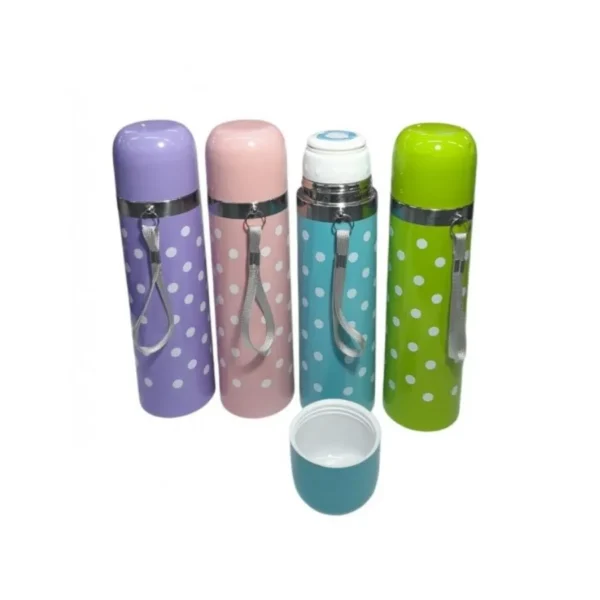 Tarro acero bala lunares 500 ml con pico tapón