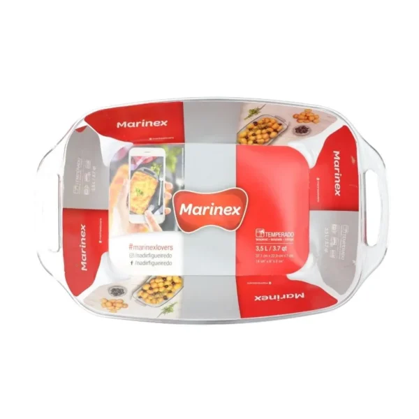 Asadera de vidrio línea Seletta rectangular 37 x 23 cm – MARINEX