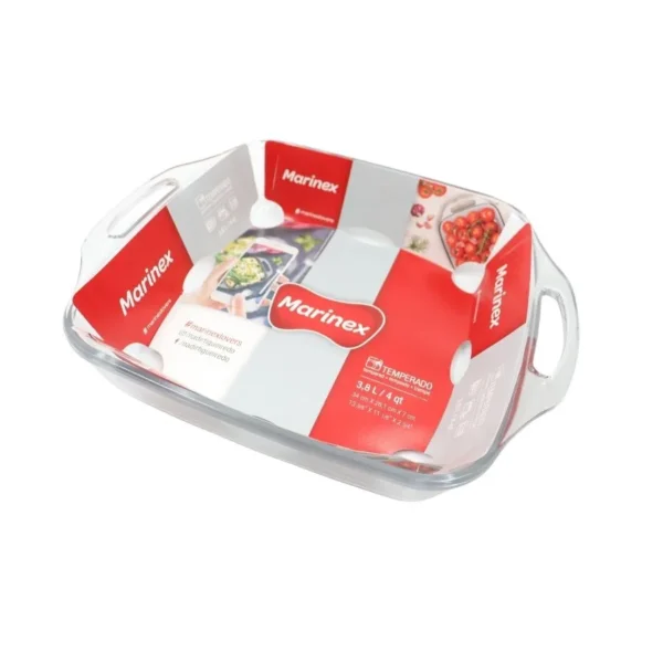 Asadera de vidrio línea Seletta cuadrada 34 x 28 cm – MARINEX