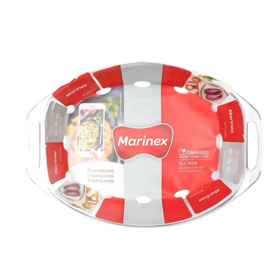 Asadera de vidrio línea Selettta oval 40 x 28 cm – MARINEX