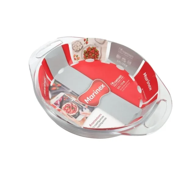 Asadera de vidrio línea Seletta redonda 27 x 27 cm – MARINEX