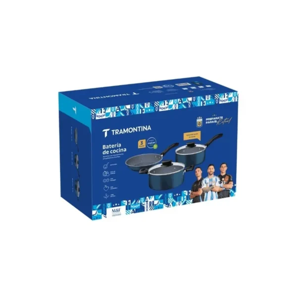 Batería Linz antiadherente azul AFA x 3 piezas – TRAMONTINA