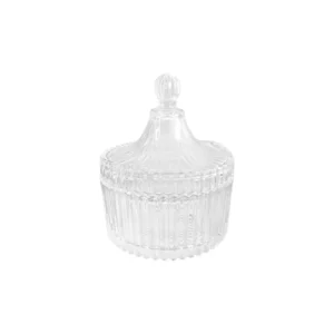 Portavela vidrio labrado 9 cm
