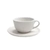 Taza de té con plato de cerámica Flat Baunilha 220 cc - OXFO