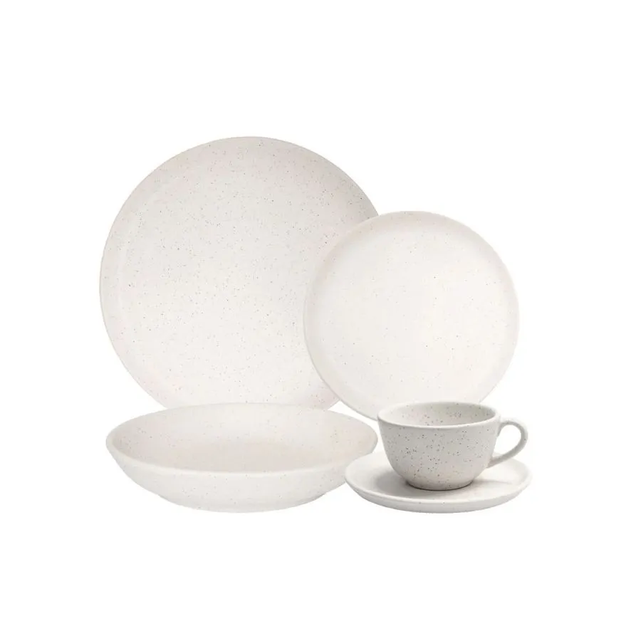 Set de vajilla cerámica Flat Baunilha 30 piezas – OXFORD