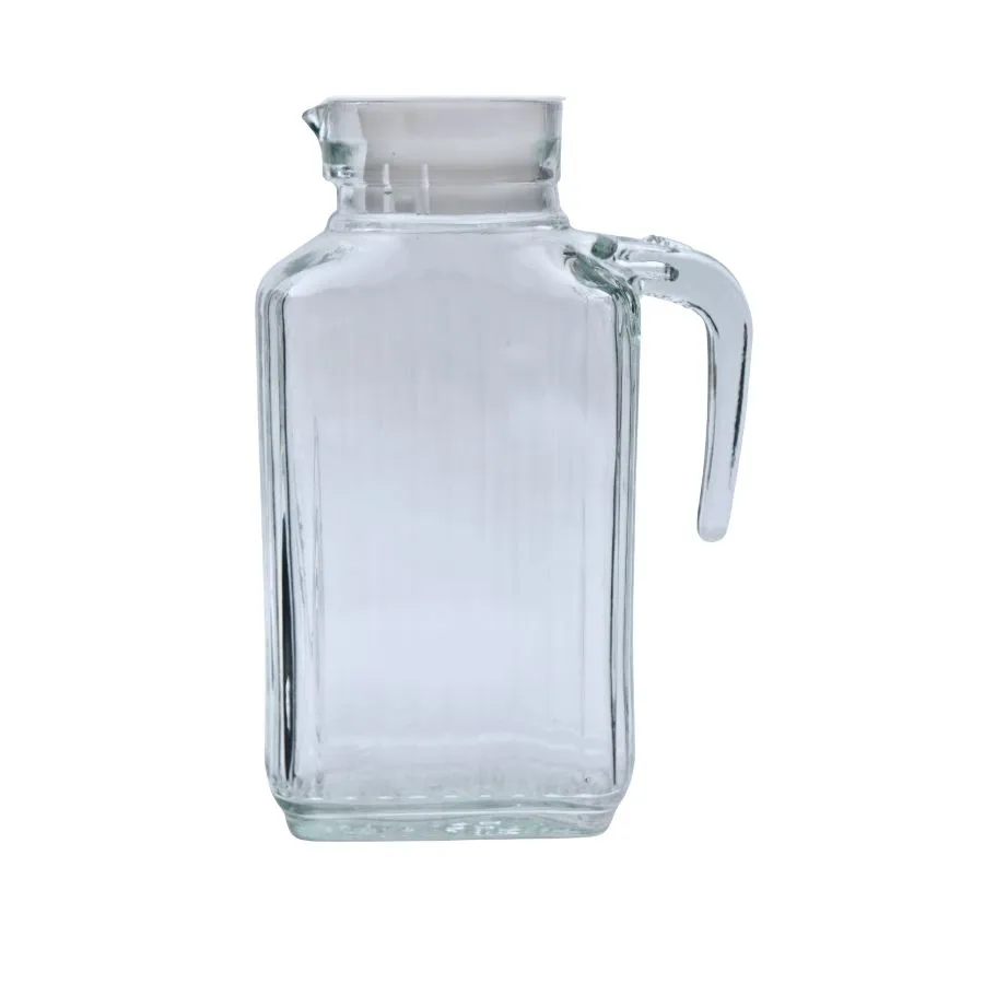 Jarra de vidrio rectangular 1,6 L con tapa – KREMER