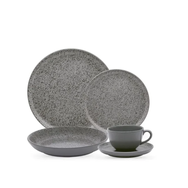 Set de vajilla cerámica Flat Gray 30 piezas – OXFORD