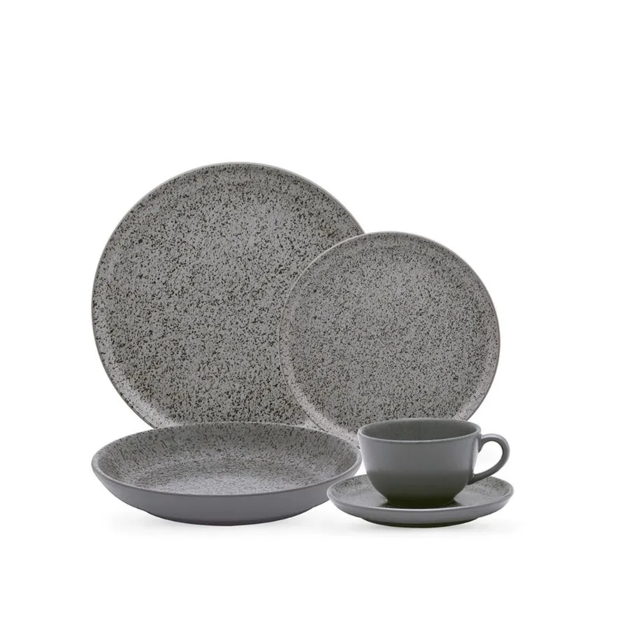 Set de vajilla cerámica Flat Gray 30 piezas – OXFORD
