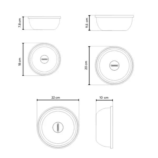 Set bowls acero inoxidable con tapa x 3 – TRAMONTINA