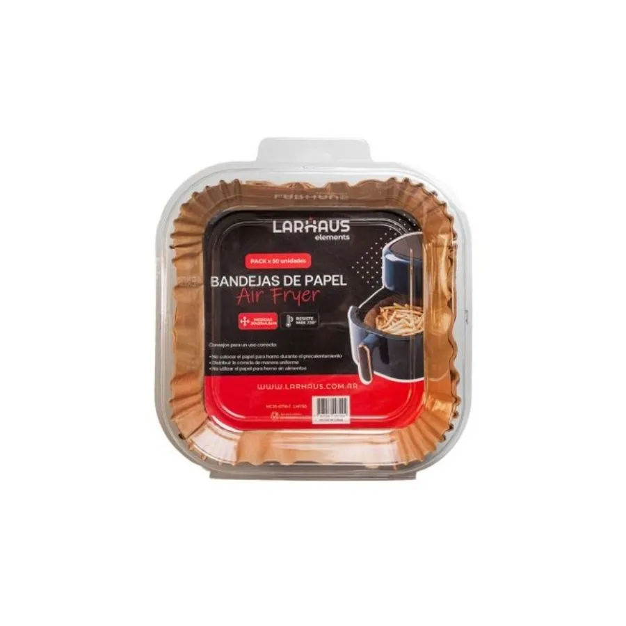 Moldes papel para air fryer x 50 - LARHAUS