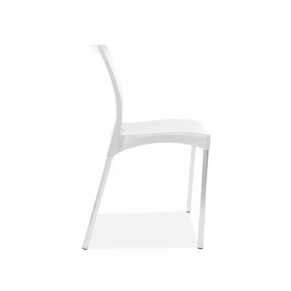 Silla Boston blanca con patas de aluminio – GARDENLIFE